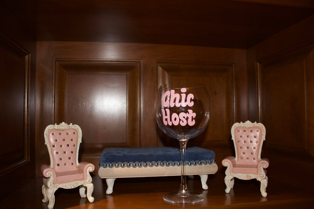 Chic Host Hand Painted Wine Glass